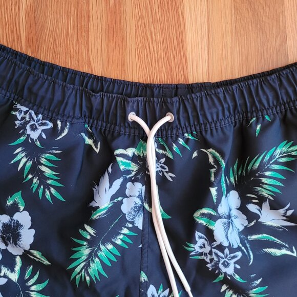 Nautica Mens Navy Tropical Swim Trunks Size L - Picture 3 of 5